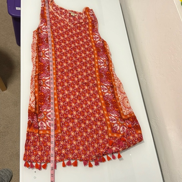 Ruff Hewn red, pink, & orange tank dress w/ tassels S - Picture 9 of 9